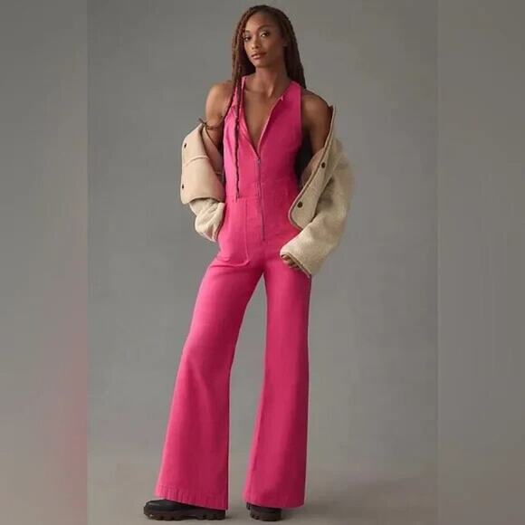 Anthropologie Pants - NWD Anthropologie Maeve The Naomi Workwear Jumpsuit Size 14 Pink $MD451